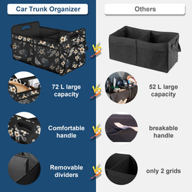 Femuar open interior displays removable dividers and organized compartments