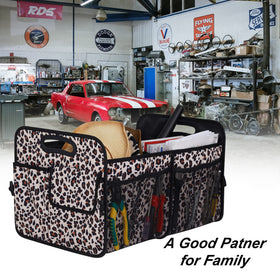 Femuar placed in car trunk beside suitcase showing scale and fit benefit