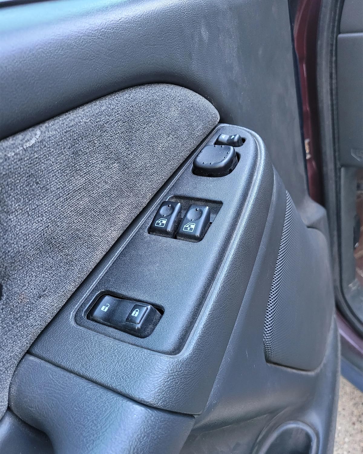 Fengind installed on truck door showing restored driver controls