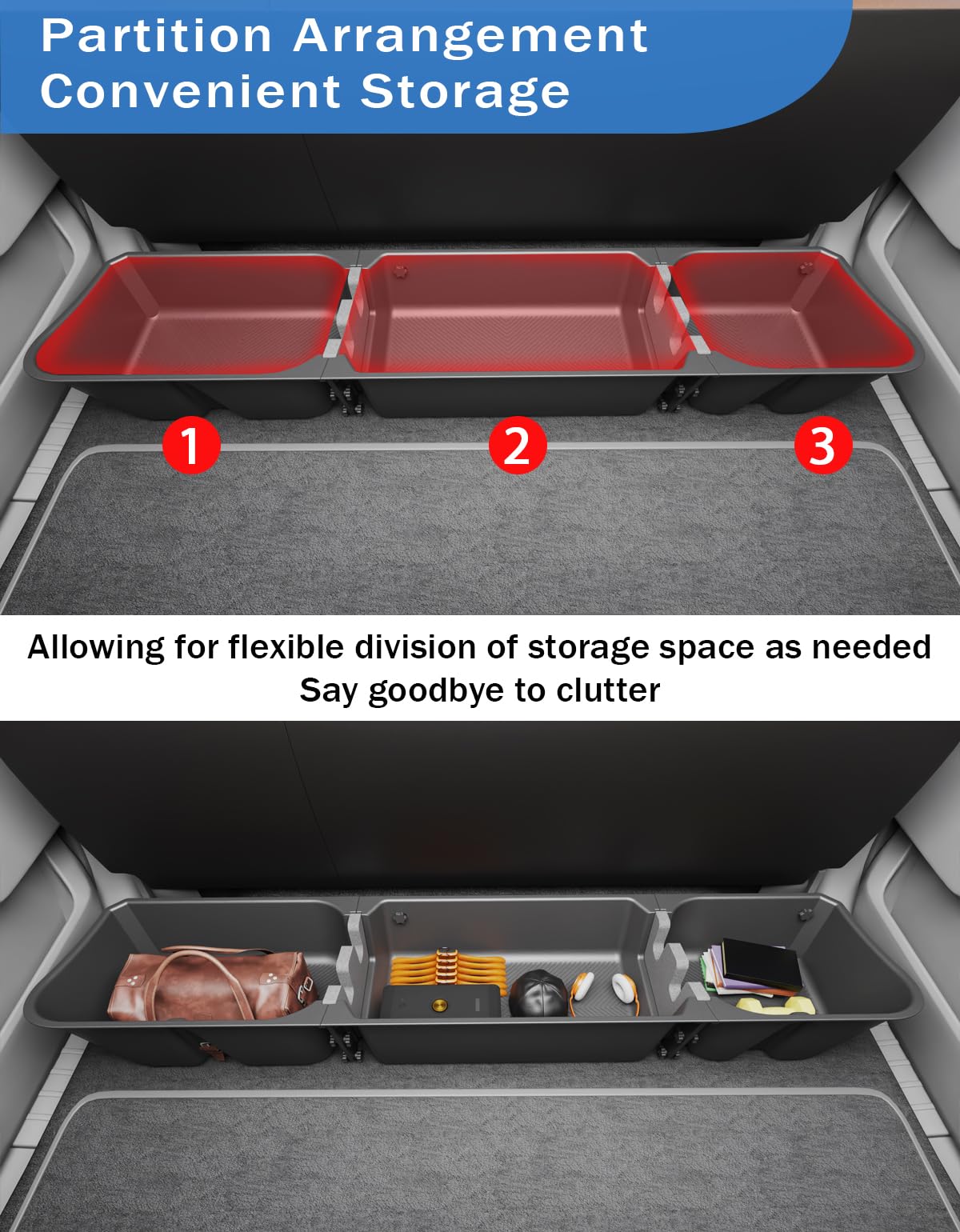 FengYu installed under rear seat demonstrating discreet secure storage benefit