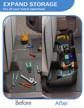 FengYu installed under rear seat in Silverado keeping cabin organized
