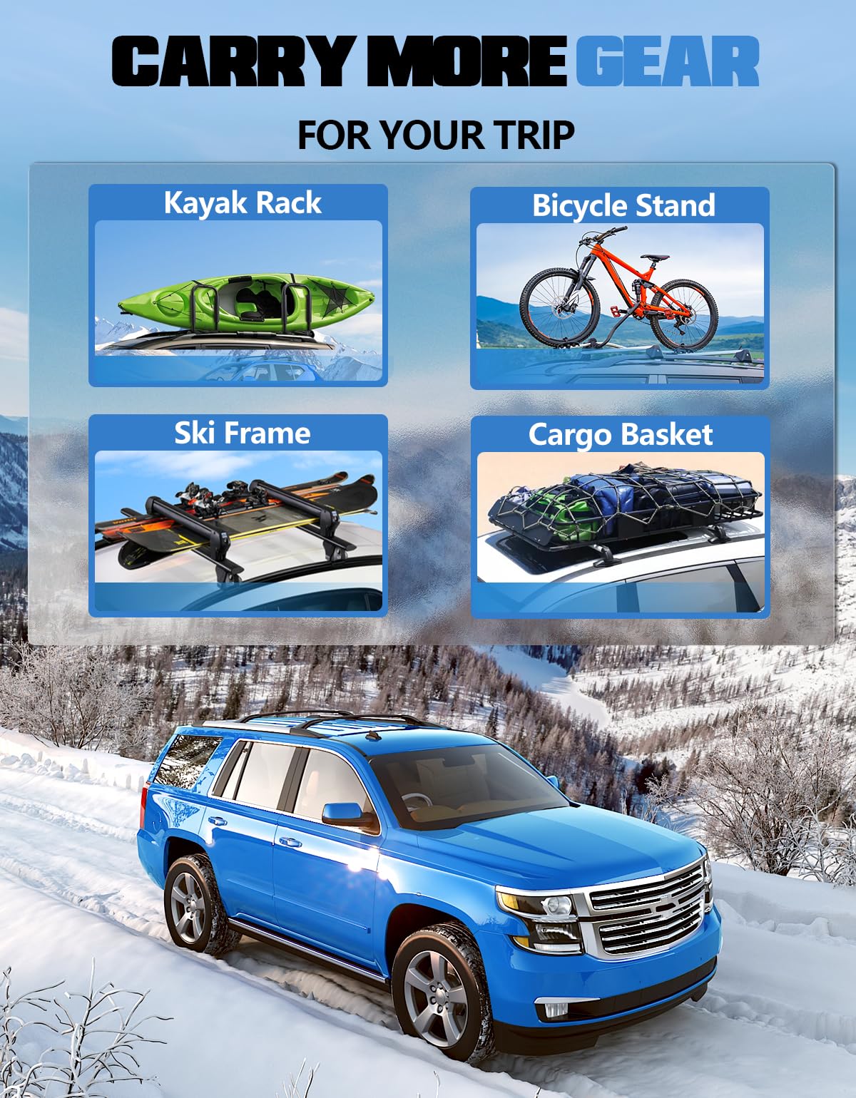 FengYu lifestyle shot driving Tahoe with bars showing confident long-distance hauling