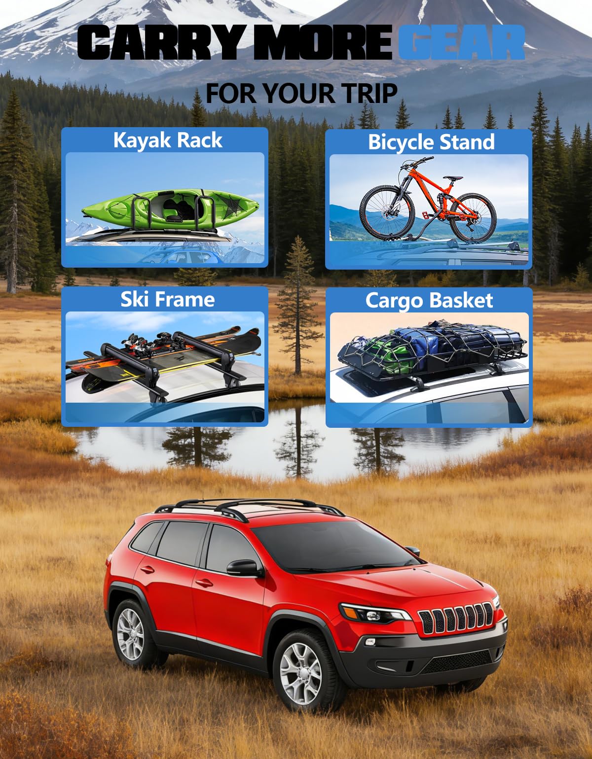 FengYu roof rack shown with measuring tape for size and fit confirmation