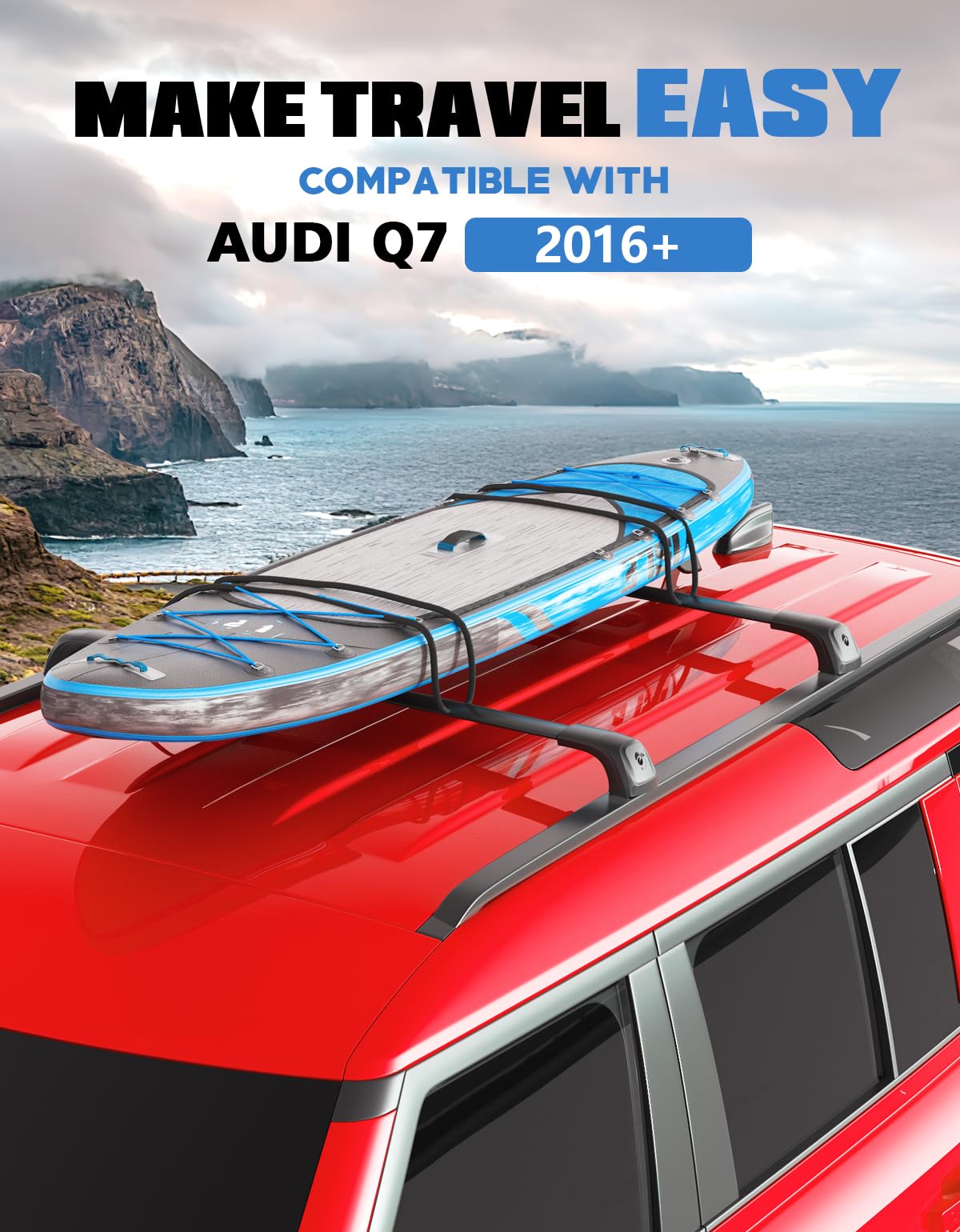 FengYu crossbar length with scale showing accurate fit for Audi Q7 benefit