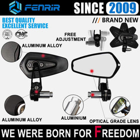 FENRIR mirror lens showing wide reflection for improved rear visibility and clarity