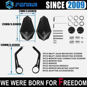 FENRIR mirror stem adjustable angle demonstration offering flexible sightlines