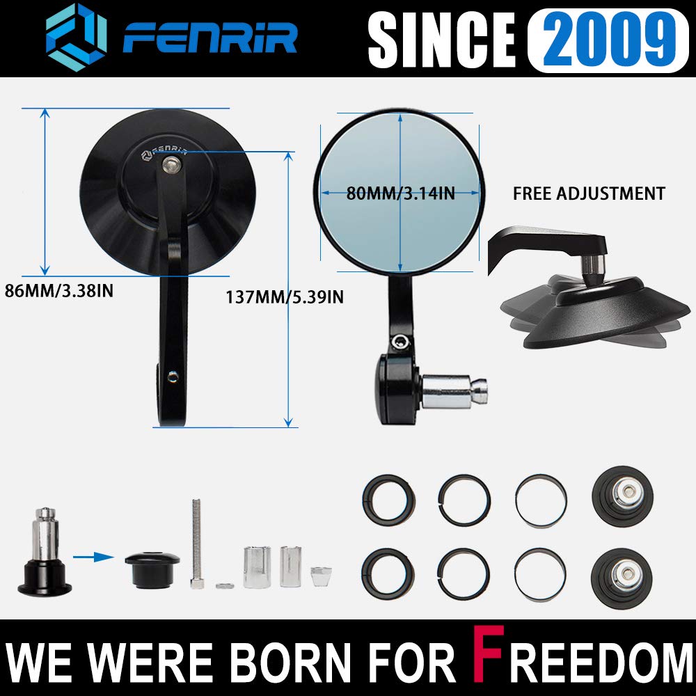 FENRIR mounted on cafe racer handlebar illustrating improved rear visibility benefit