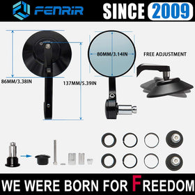 FENRIR mounted on cafe racer handlebar illustrating improved rear visibility benefit