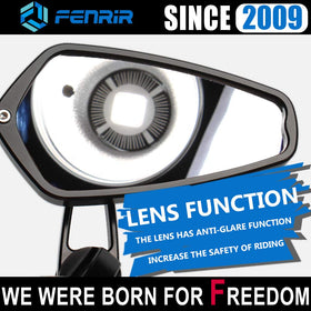 FENRIR mirror next to ruler showing scale for correct handlebar fit verification