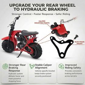 Feralmoto bracket size comparison with hand and ruler showing compact fit