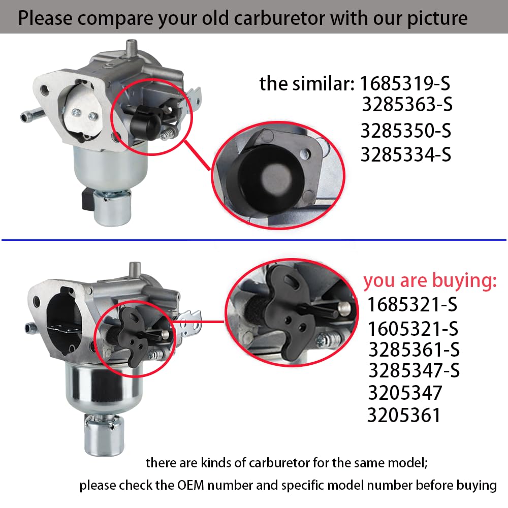 Ferilter carburetor side view mounted showing ports and linkages for easy matching