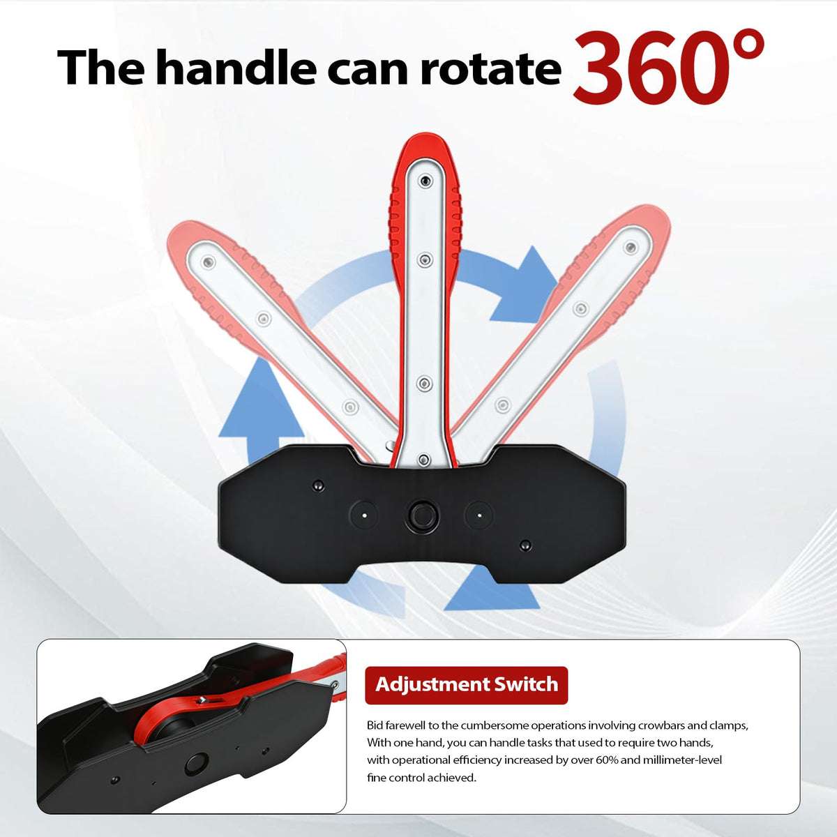 Fernweh close up of 360° ratchet head enabling easier angle access and less fatigue