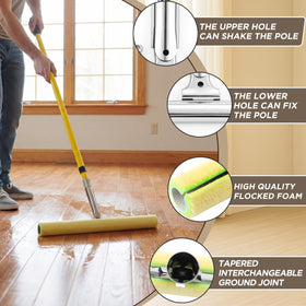 Ferrochef extendable pole fully extended demonstrating ergonomic reach and reduced strain benefit