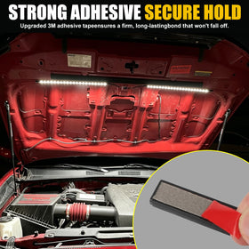 Fervorbeam adhesive back with zip ties showing secure, vibration-resistant mount