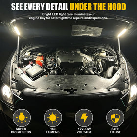 Fervorbeam mounted under hood demonstrating wide coverage for repairs