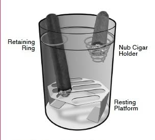 F.e.s.s. close-up rim detail showing spiral and ring for secure cigarette rest benefit