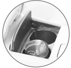 F.e.s.s. ashtray placed in car cup holder demonstrating stability and odor containment benefit