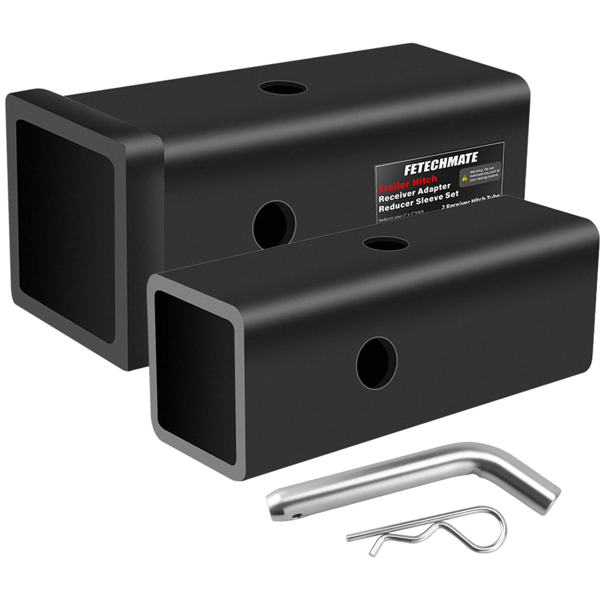 Fetechmate front view of adapter set showing all components and compatibility benefits