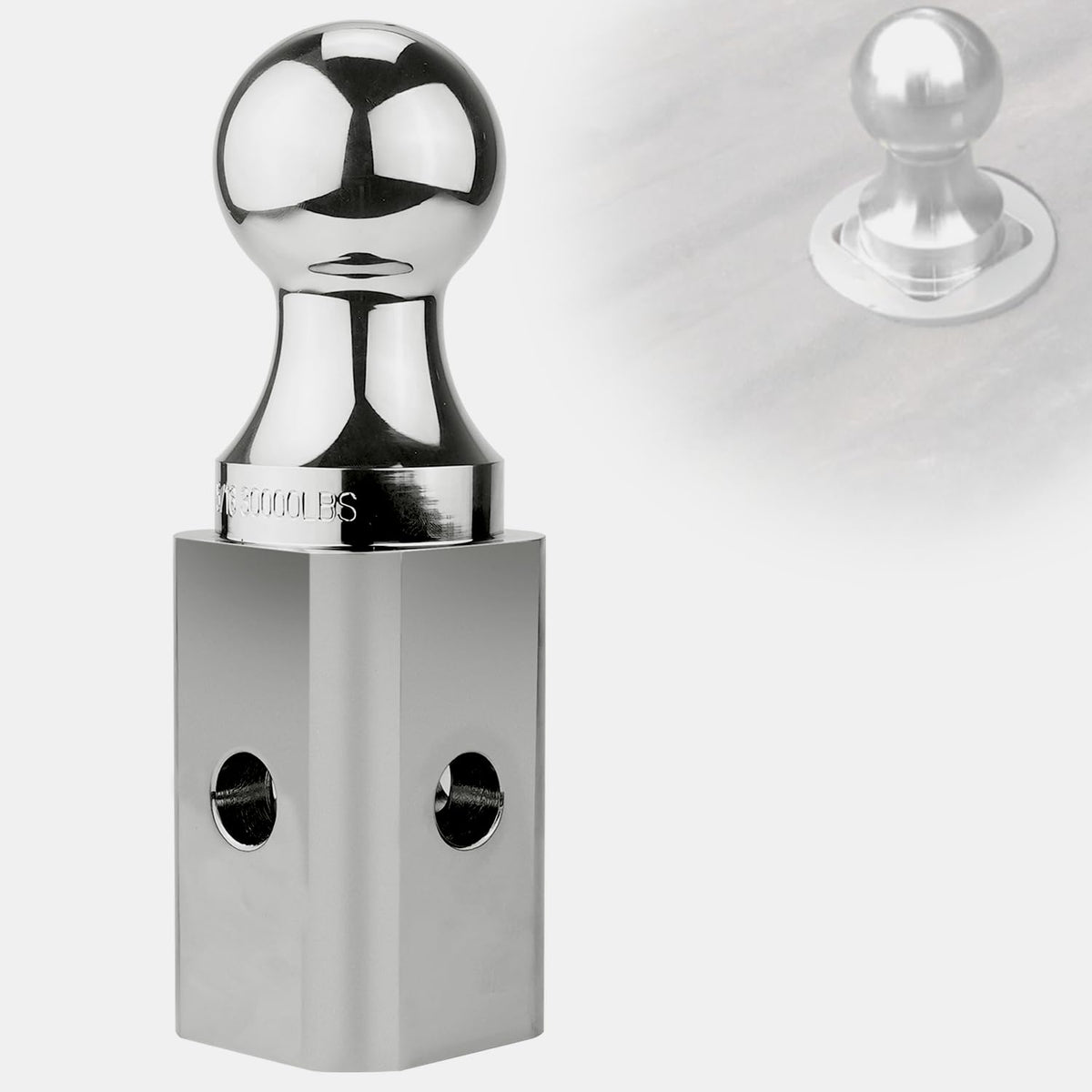 Fetechmate gooseneck ball base close-up showing corner-fit design benefit
