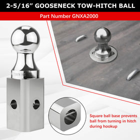Fetechmate gooseneck ball chrome finish detail resisting corrosion