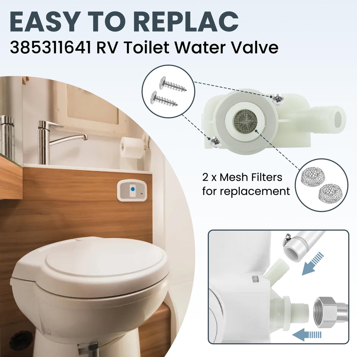 Fetechmate in-use RV toilet repaired demonstrating restored pedal-flush performance