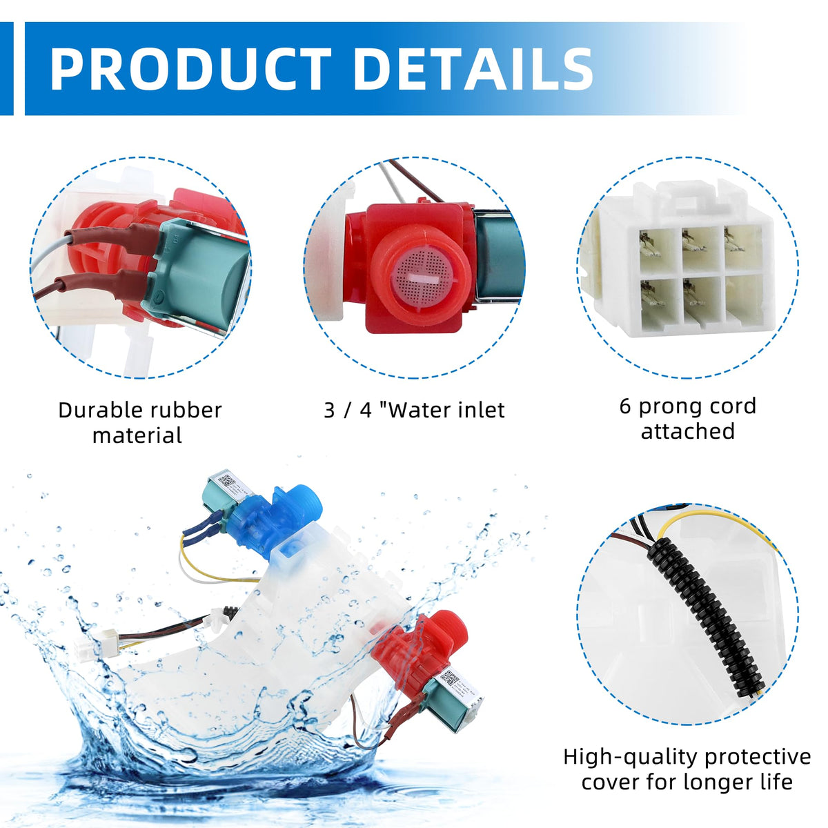 Fetechmate inlet valve connector ports demonstrating easy hose and electrical hookup