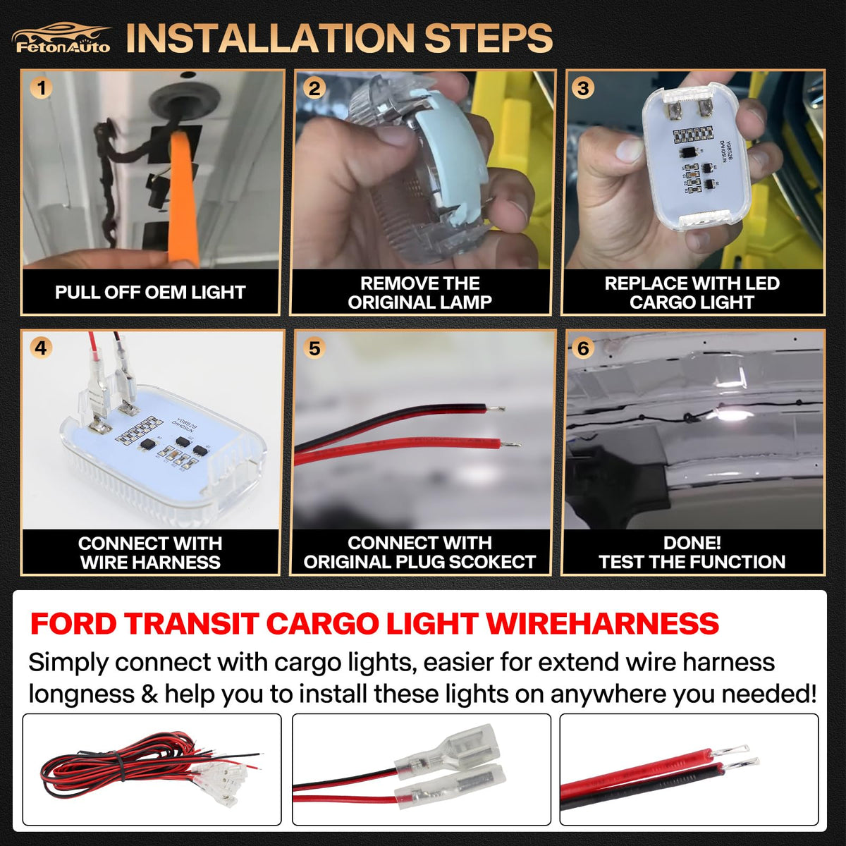 FetonAuto illuminated cargo area in use improving visibility for loading benefit