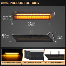 FetonAuto side profile of smoked lens highlighting sleek durable finish