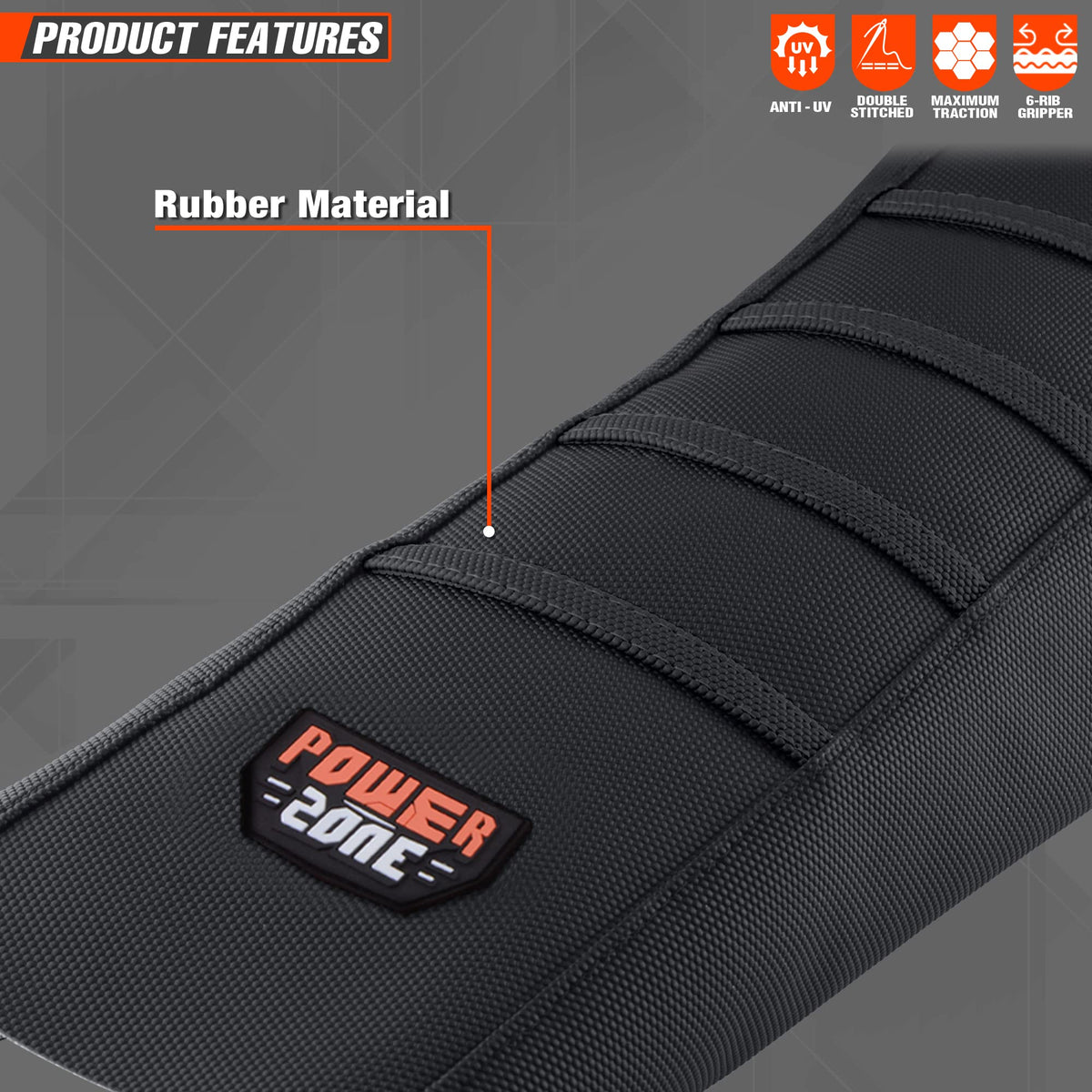 fewfuss seat cover on rider in trail setting showing control and comfort benefit