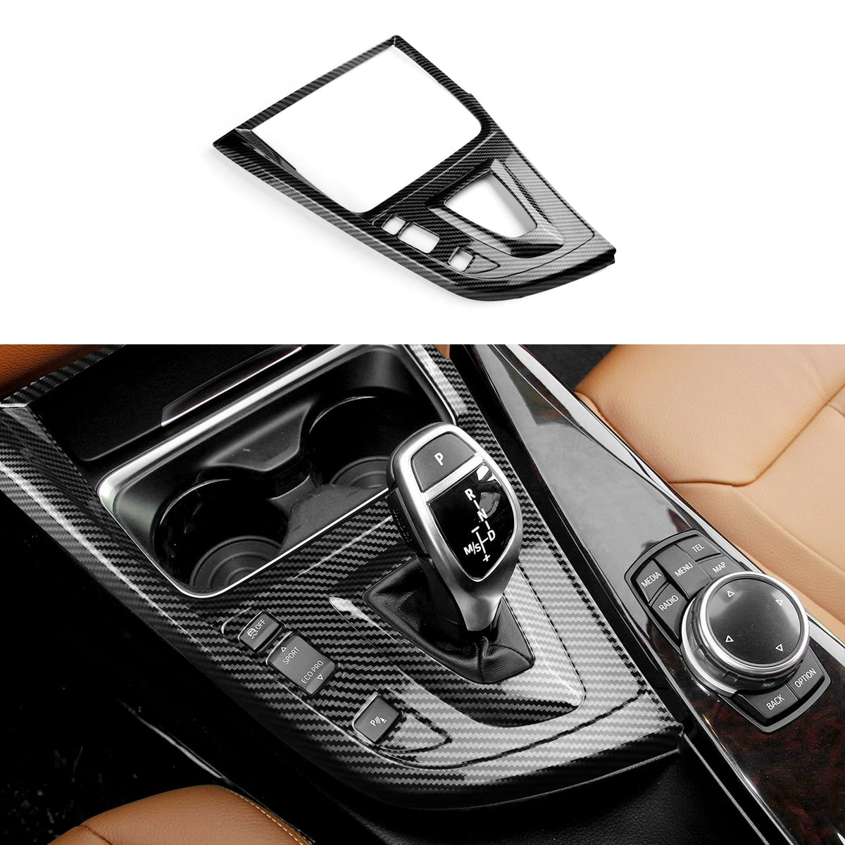 FEXIDA front view gear shift panel showing clean OEM-style upgrade