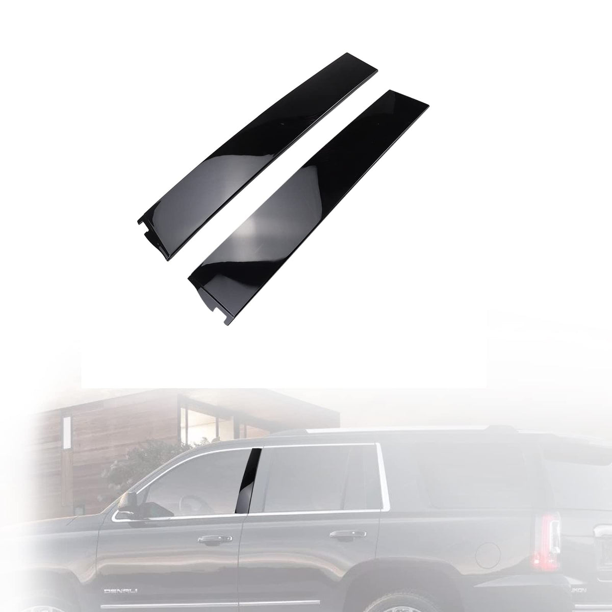 FEXON front B pillar trim kit front view showing exact OEM replacement fit and clean finish