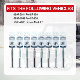 FEXON bolt installed on truck bed flange demonstrating secure, factory-style attachment