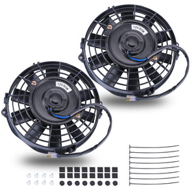 FGJQEFG front view of 7-inch fan showing airflow and compact design benefit