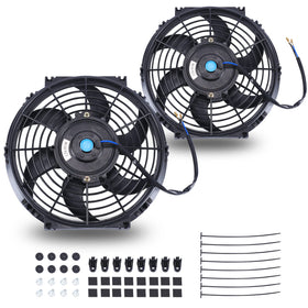 FGJQEFG front view of 10-inch fan showing airflow and durable finish benefit