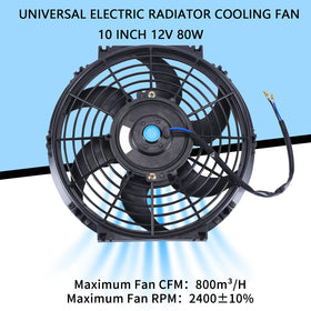 FGJQEFG fan mounted on radiator demonstrating universal fit and cooling support