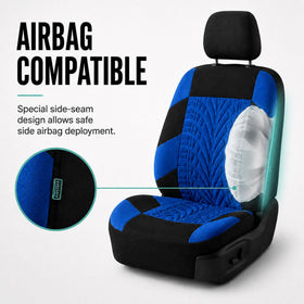 FH Group airbag stitch detail illustrating safety-compatible design
