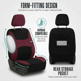 FH Group side airbag stitching detail demonstrating safety-compatible design