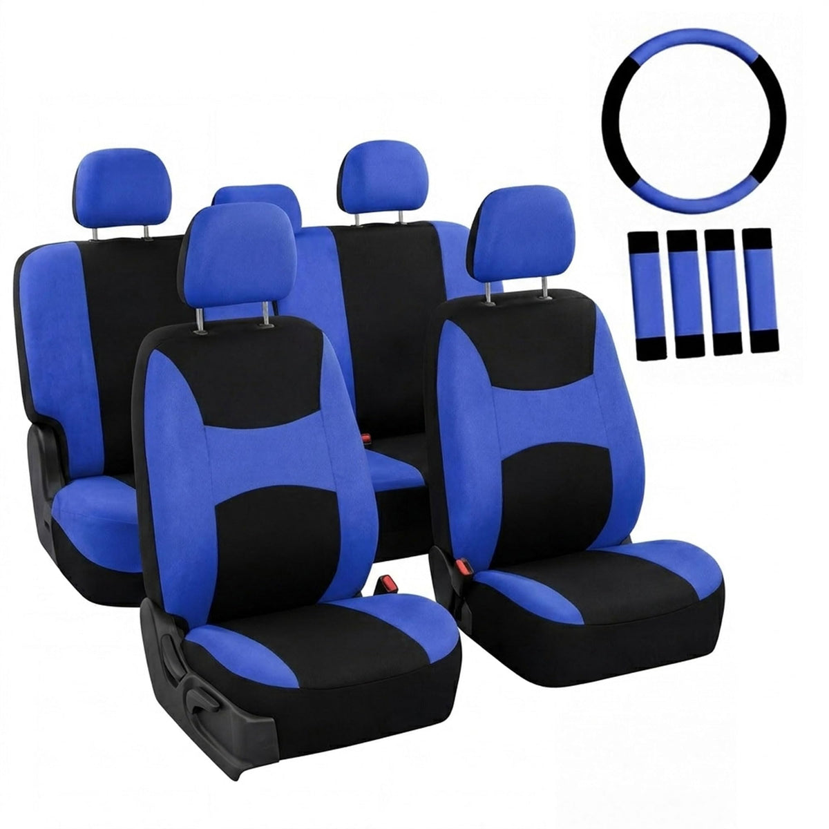 FH Group front seat cover installed showing snug fit and protection