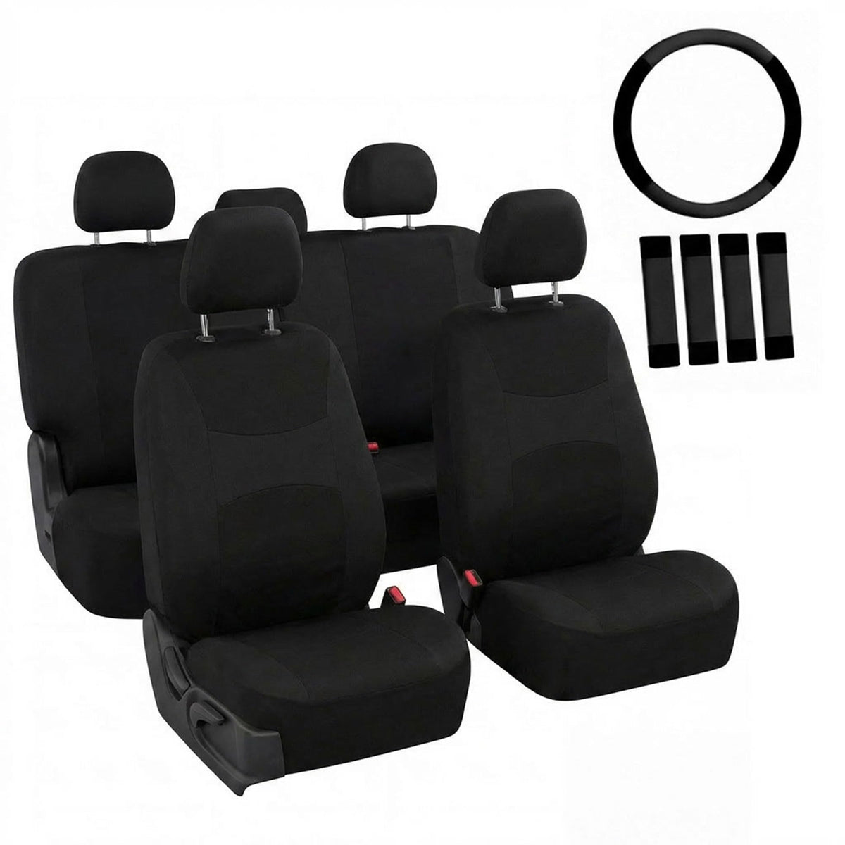 FH Group front seat cover installed showing neat fit and protection