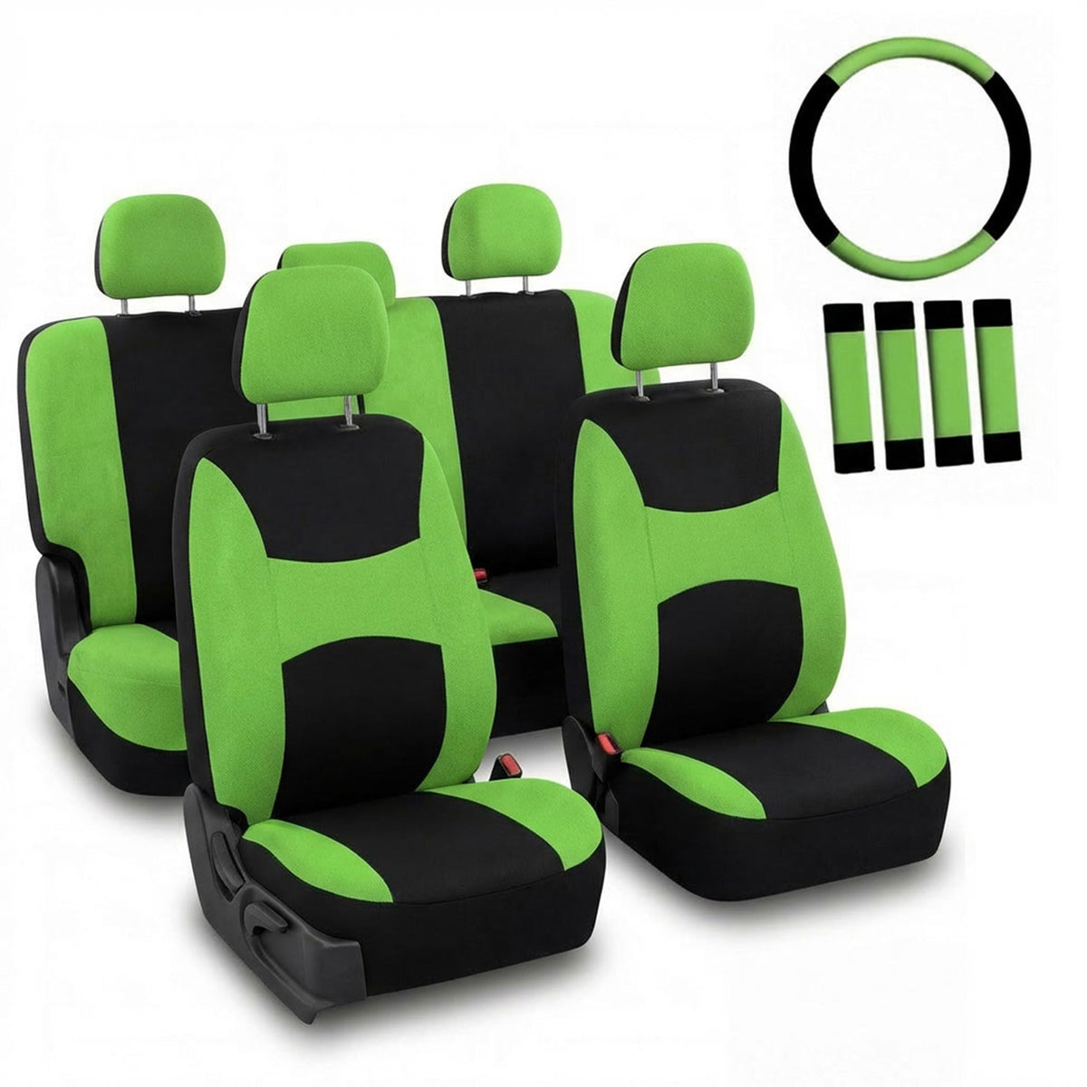 FH Group front seat cover green protecting seats and improving interior look