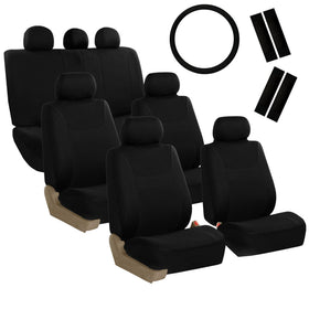 FH Group front seat covers full set shown installed, refreshed cabin look