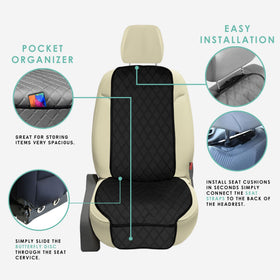 FH Group installed front seat cover in car demonstrating neat fit and protection