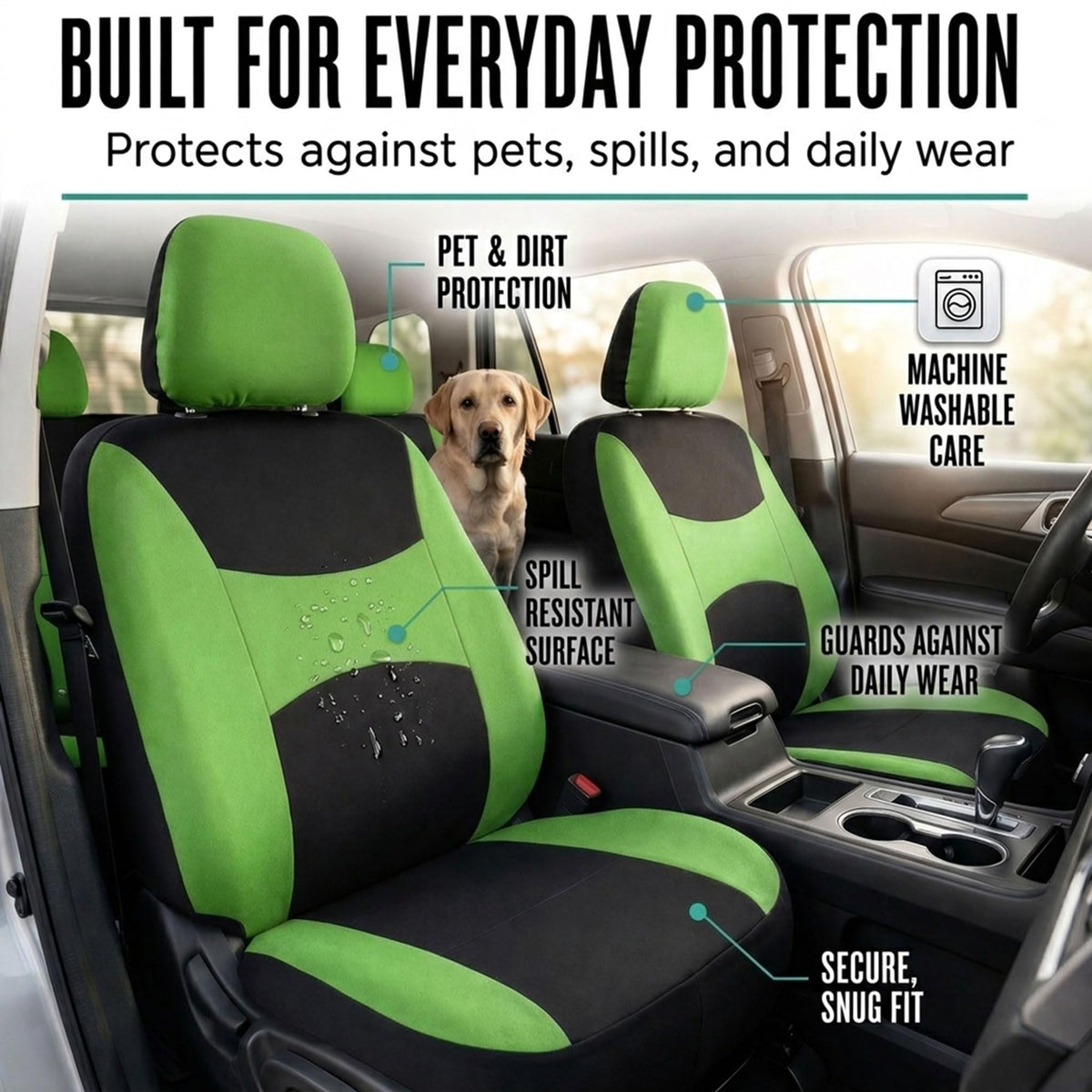 FH Group installation straps and hook-and-loop detail for secure fit