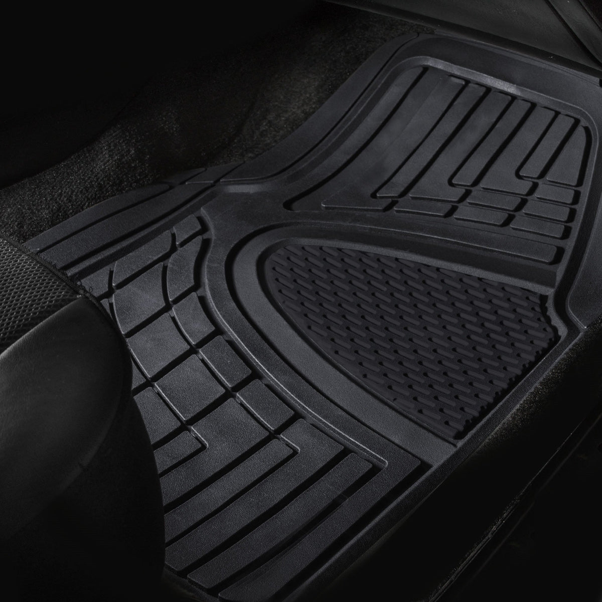 FH Group driver-side mat installed demonstrating secure coverage
