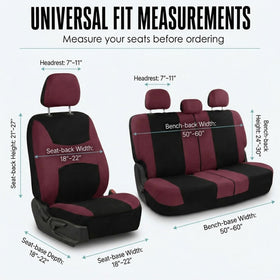 FH Group folded seat covers in packaging indicating compact storage and transport