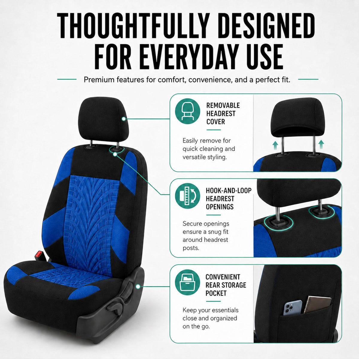 FH Group seat pocket detail for organized storage convenience