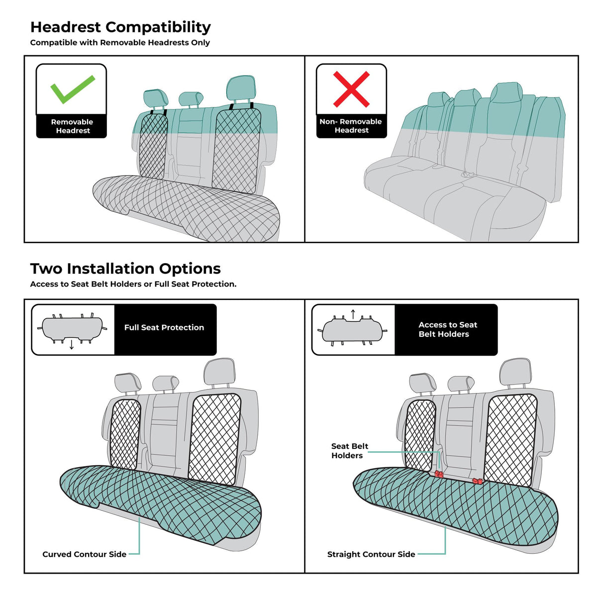 FH Group side profile showing airbag-compatible seam benefit