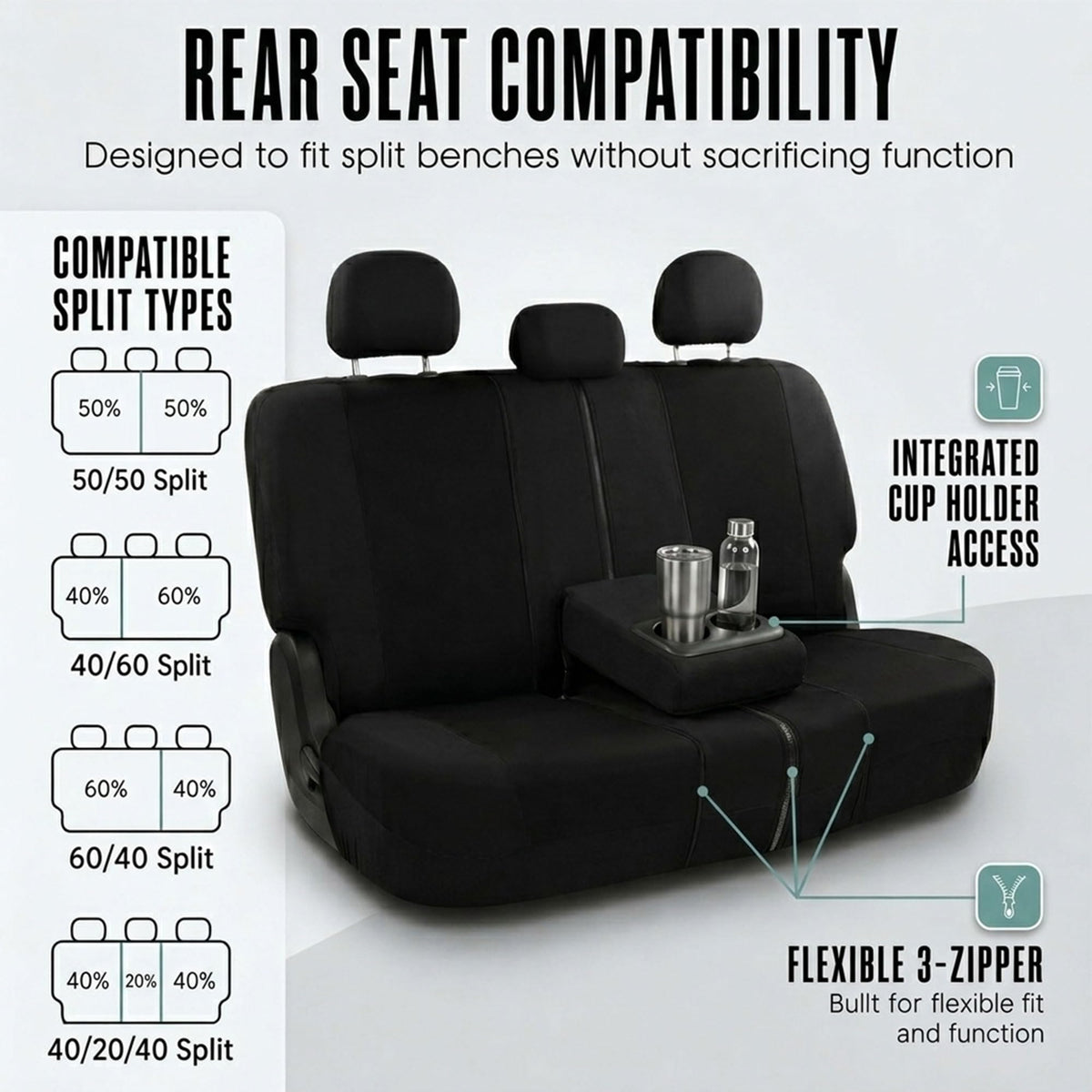 FH Group seat covers in a washing machine illustrating easy machine wash care