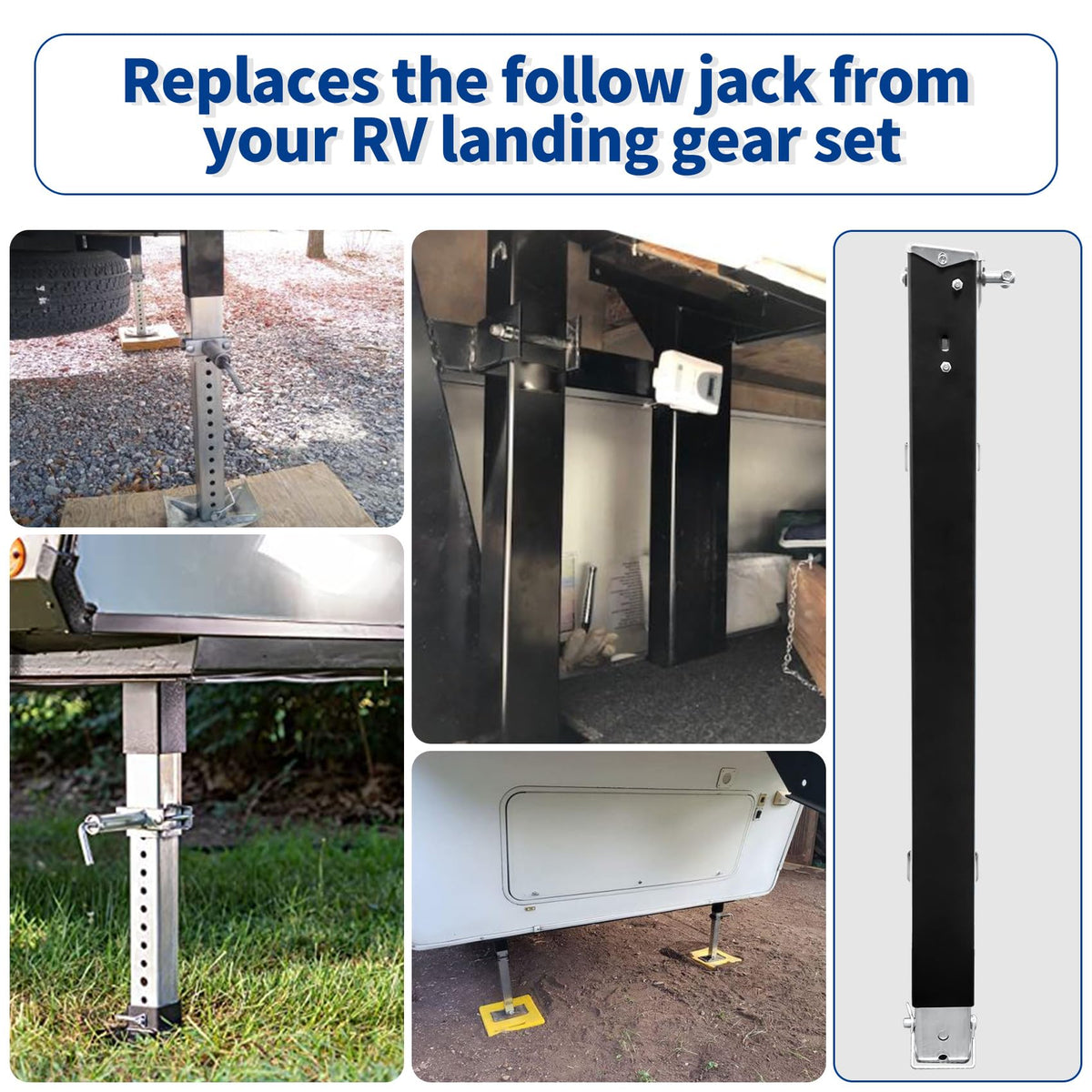 FHRHRY follow leg on a parked fifth wheel at campsite showing reliable support