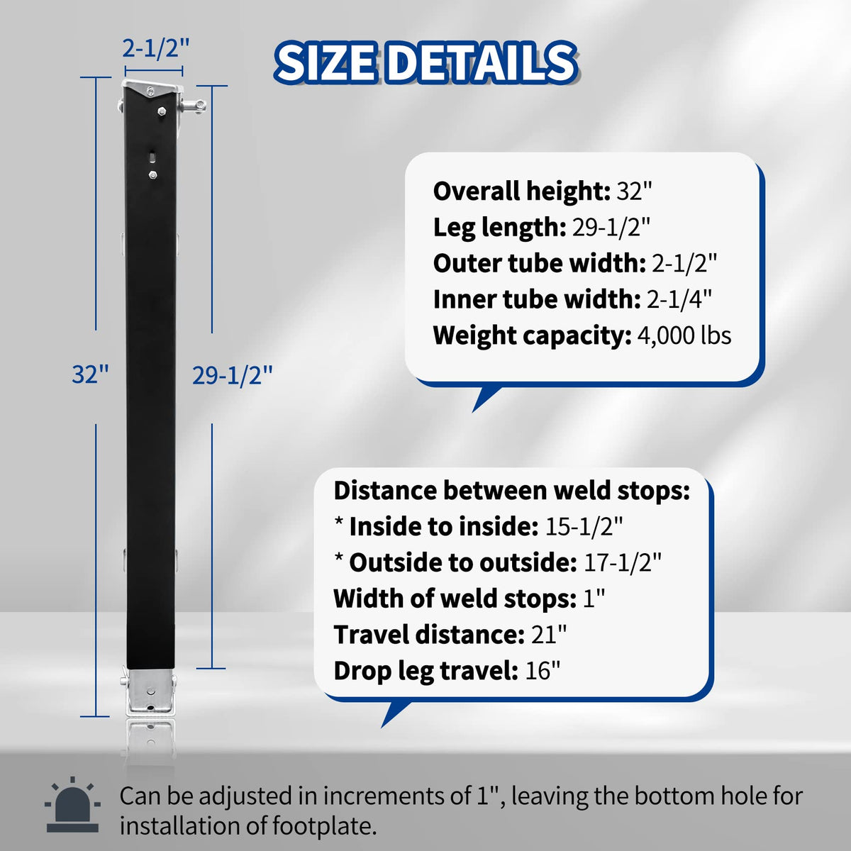 FHRHRY leg beside ruler showing 29-1/2 inch scale for accurate replacement